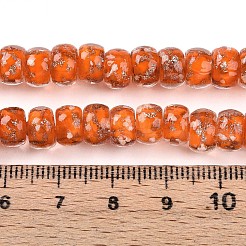 Luminous Handmade Gold Foil Glass Beads Strands&nbsp;FOIL-N029-02A-08