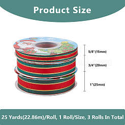 3Roll 3 Styles Polyester Striped Ribbon&nbsp;OCOR-DC0001-18