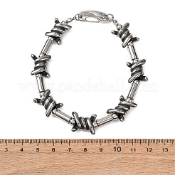 Punk 304 Stainless Steel Barbed Wire Link Chain Bracelets for Women Men&nbsp;BJEW-C148-02AS