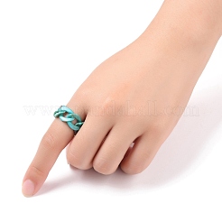 Acrylic Curb Chains Finger Rings&nbsp;X-RJEW-JR00311