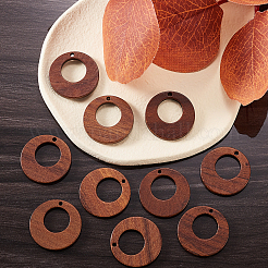 20Pcs Walnut Wood Pendants&nbsp;WOOD-CJ0001-23