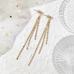 Brass Tassel Chain Drop Earrings for Women&nbsp;EJEW-JE05745
