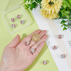10Pcs Handmade Polymer Clay Rhinestone Beads&nbsp;CLAY-OC0001-13