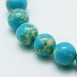 Round Dyed Imperial Jasper Beads Strands&nbsp;X-G-H014-5-1