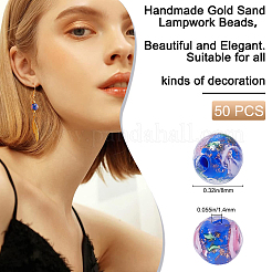 Handmade Gold Sand Lampwork Beads&nbsp;LAMP-BBC0001-02A