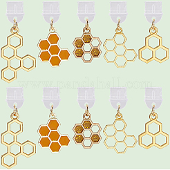 10Pcs 5 Style Alloy Enamel Pendant Decoration&nbsp;HJEW-SC00167
