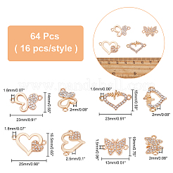 64Pcs 4 Style Alloy Links/Connectors&nbsp;FIND-FH0002-96