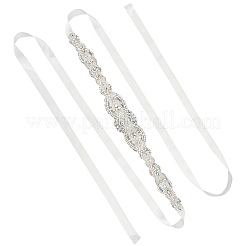 Flower Full Crystal Rhinestone Handmade Bridal Belts for Wedding Dresses&nbsp;AJEW-WH20006-233B-02