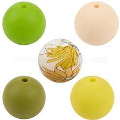80Pcs 5 Styles Silicone Beads&nbsp;SIL-SC0003-06A