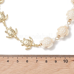 304 Stainless Steel & Synthetic Turquoise Link  Necklaces for Women&nbsp;NJEW-JN06013