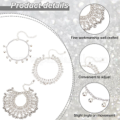 6Pcs 3 Styles Alloy Bell Charms Anklets for Women&nbsp;AJEW-AN0007-11