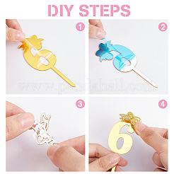 6Pcs 6 Style Acrylic Cake Insert Card Decoration&nbsp;BAKE-SD0001-03