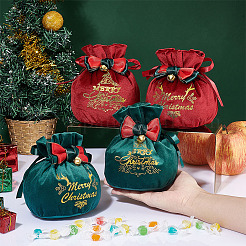 4Pcs 4 Styles Christmas Velvet Candy Apple Bags&nbsp;TP-BC0001-06