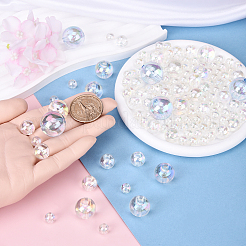 100G 4 Styles Transparent Acrylic Beads&nbsp;MACR-YW0003-42