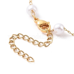 PVD Vacuum Plating 304 Stainless Steel Beaded Necklaces&nbsp;NJEW-E064-02G