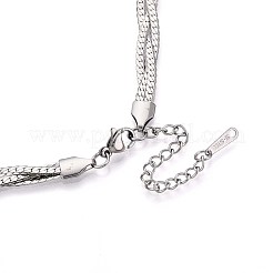 5.5MM 304 Stainless Steel Braided Cuban Link Chain Necklaces&nbsp;NJEW-N058-03P