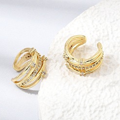 Brass Micro Pave Cubic Zirconia Cuff Earrings for Women&nbsp;CU-CBAE7DF-23G