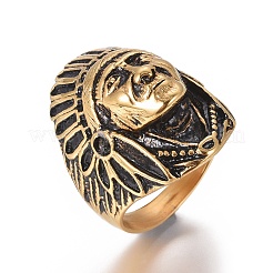 Men's Ion Plating(IP) 304 Stainless Steel Finger Rings&nbsp;RJEW-E162-14AG