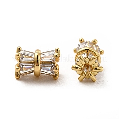 Rack Plating Brass Micro Pave Cubic Zirconia Beads&nbsp;KK-C010-45