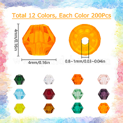 2400Pcs 12 Styles Transparent Glass Beads Strands&nbsp;GLAA-SP0001-13