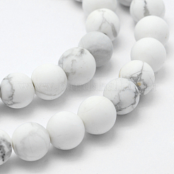 Natural Howlite Beads Strands&nbsp;G-F518-22-6mm