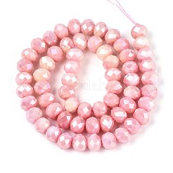 Anti-Tarnish Electroplate Rondelle Glass Beads Strands&nbsp;EGLA-T021-8mm-17-09