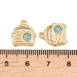304 Stainless Steel Micro Pave Cubic Zirconia Charms&nbsp;ZIRC-F147-01G-01