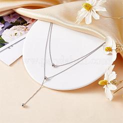 Anti-Tarnish Double Y-shaped Necklace Long Drop Dangle Necklace Delicate Y Chain Necklace Personalized Zircon Pendant Necklaces Choker Trendy Y Necklace Jewelry for Women&nbsp;JN1093A