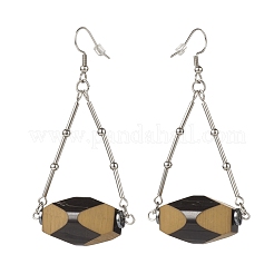 Synthetic Hematite & Acrylic Oval Dangle Earrings&nbsp;EJEW-JE04975