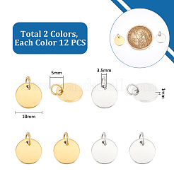24Pcs 2 Colors 201 Stainless Steel Pendants&nbsp;STAS-UN0052-85