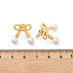304 Stainless Steel Plastic Pearl Stud Earrings&nbsp;EJEW-M072-04G