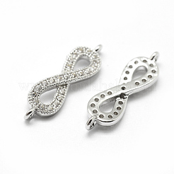 Brass Micro Pave Grade AAA Cubic Zirconia Links&nbsp;ZIRC-P071-09P-NR
