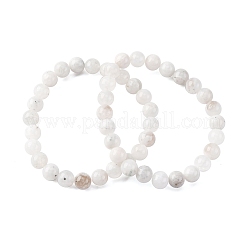 Natural Moonstone Round Beaded Stretch Bracelets for Men Women&nbsp;BJEW-G743-01G