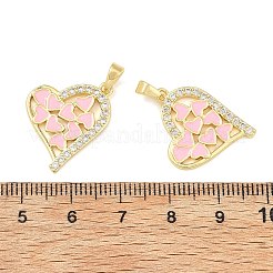 Brass Micro Pave Clear Cubic Zirconia Pendants&nbsp;CU-T001-08G-D