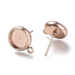 Ion Plating(IP) 304 Stainless Steel Stud Earring Settings&nbsp;STAS-I161-01C-RG