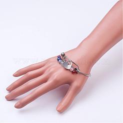 304 Stainless Steel Heart Charm Bangles&nbsp;BJEW-JB02691