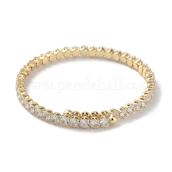 Brass Micro Pave Cubic Zirconia Cuff Bangles&nbsp;BJEW-D039-08G