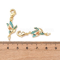 Brass Micro Pave Cubic Zirconia and Enamel Pendant Decoration&nbsp;KK-T083-01G-G