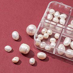 4 Styles Natural Cultured Freshwater Pearl Beads&nbsp;SHEL-FS0001-04
