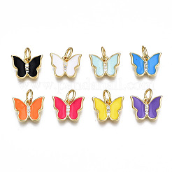 Brass Micro Pave Cubic Zirconia Charms&nbsp;ZIRC-T014-040G-NF