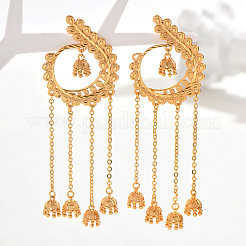 Elegant 201 Stainless Steel Geometric Leaf Tassel Stud Earrings&nbsp;AC8840