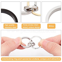3Pcs 3 Color 304 Stainless Steel Interlocking Ring Pendants&nbsp;STAS-UN0032-56