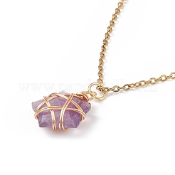 5Pcs 5 Style Natural Mixed Gemstone Pentacle Pendant Necklaces Set&nbsp;NJEW-JN04090