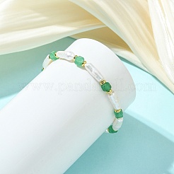 Natural Green Aventurine & Cultured Freshwater Pearl Beaded Bracelets&nbsp;BJEW-JB14045-02
