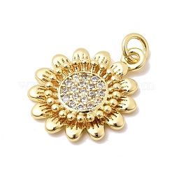 Brass Micro Pave Cubic Zirconia Pendants&nbsp;KK-Z160-16G-01