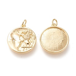 Brass Micro Pave Clear Cubic Zirconia Pendants&nbsp;ZIRC-I044-33G