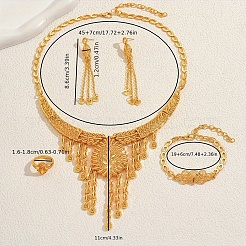 Middle Eastern Bridal Alloy Ear of Wheat Bracelets & Earrings & Necklaces & Rings Sets for Weddings&nbsp;EX9812