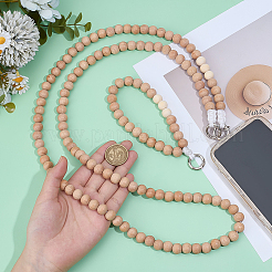 2Pcs Wood Beads Mobile Straps&nbsp;HJEW-PH02165