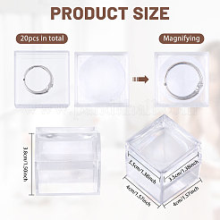 20Pcs Transparent Plastic Ring Viewer Magnifier Boxes&nbsp;CON-CA0001-030