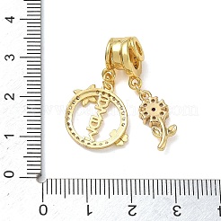 Mother's Day Brass Micro Pave Clear Cubic Zirconia Pendants&nbsp;CU-CBA4231-01B-G